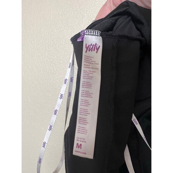 Yitty Black Catsuit Bedazzled Bodysuit Medium Full Length Onesie Rhinestone - Picture 9 of 9